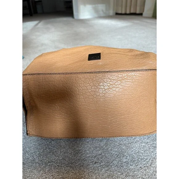 Authentic Kooba Tan Slouchy Leather Hobo Shoulder Bag with Belt Detail - Picture 4 of 9